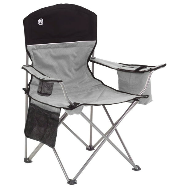Coleman Camping Oversized Quad Chair WITH COOLER Black Compact Folding Fishing